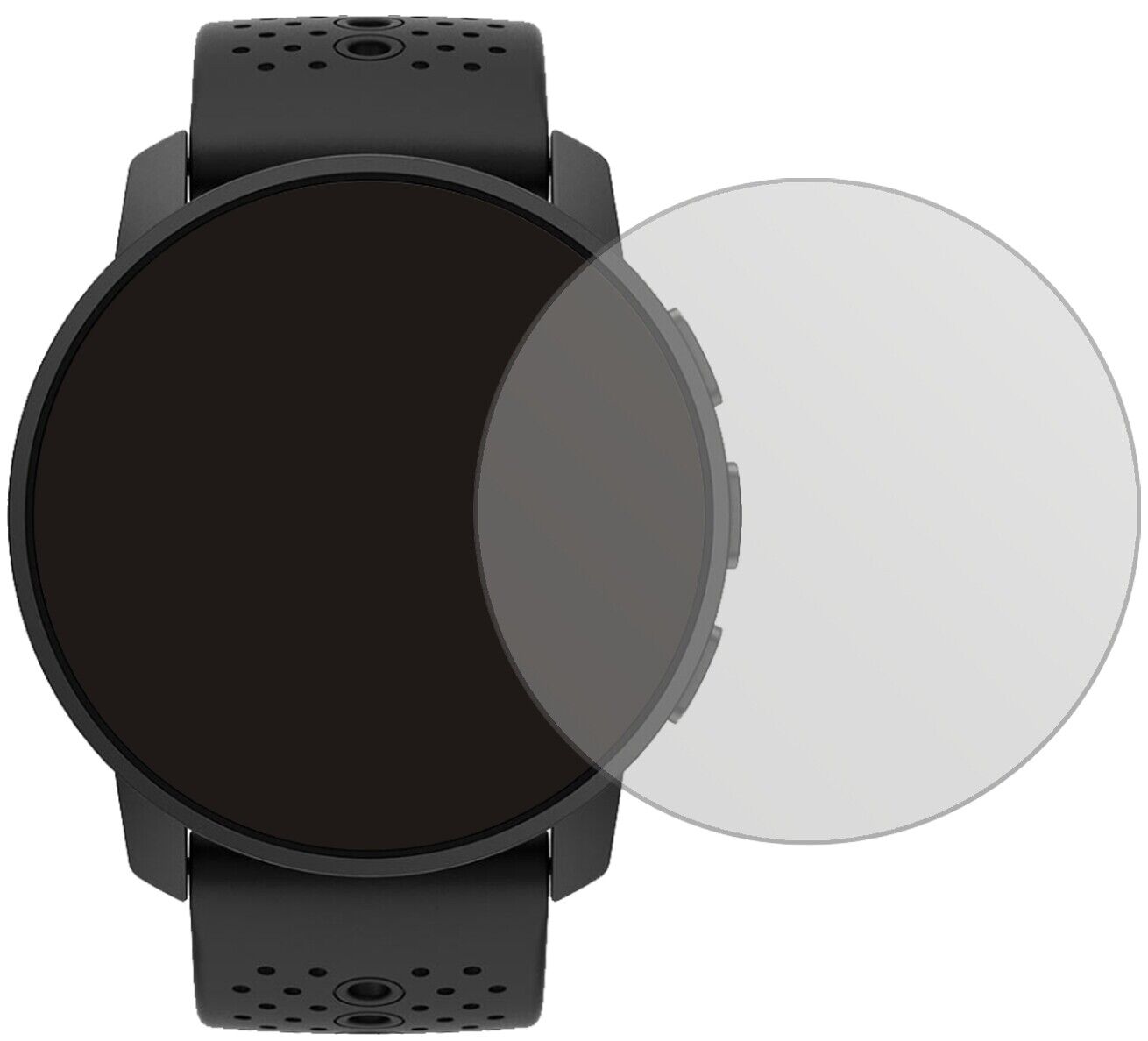Suunto9 Peak mit aufgebrachter dipos Displayschutzfolie, die lästige Fingerabdrücke minimiert