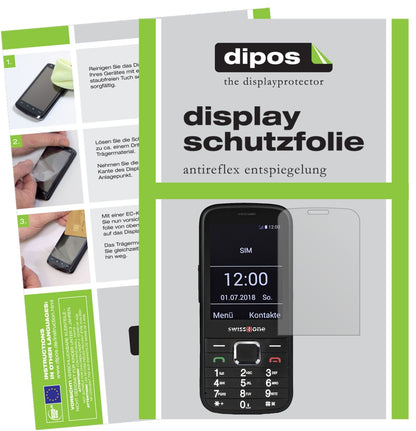 SwisstoneBBM 570 mit aufgebrachter dipos Displayschutzfolie, die lästige Fingerabdrücke minimiert