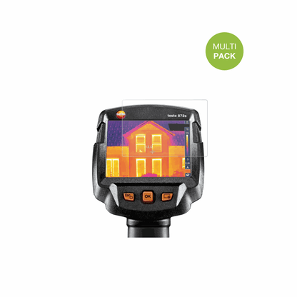 Testo872s mit aufgebrachter dipos Displayschutzfolie, die lästige Fingerabdrücke minimiert