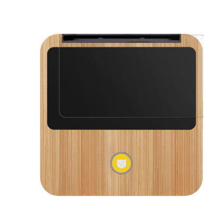 TigerboxTouch / Touch Plus mit aufgebrachter dipos Displayschutzfolie, die lästige Fingerabdrücke minimiert