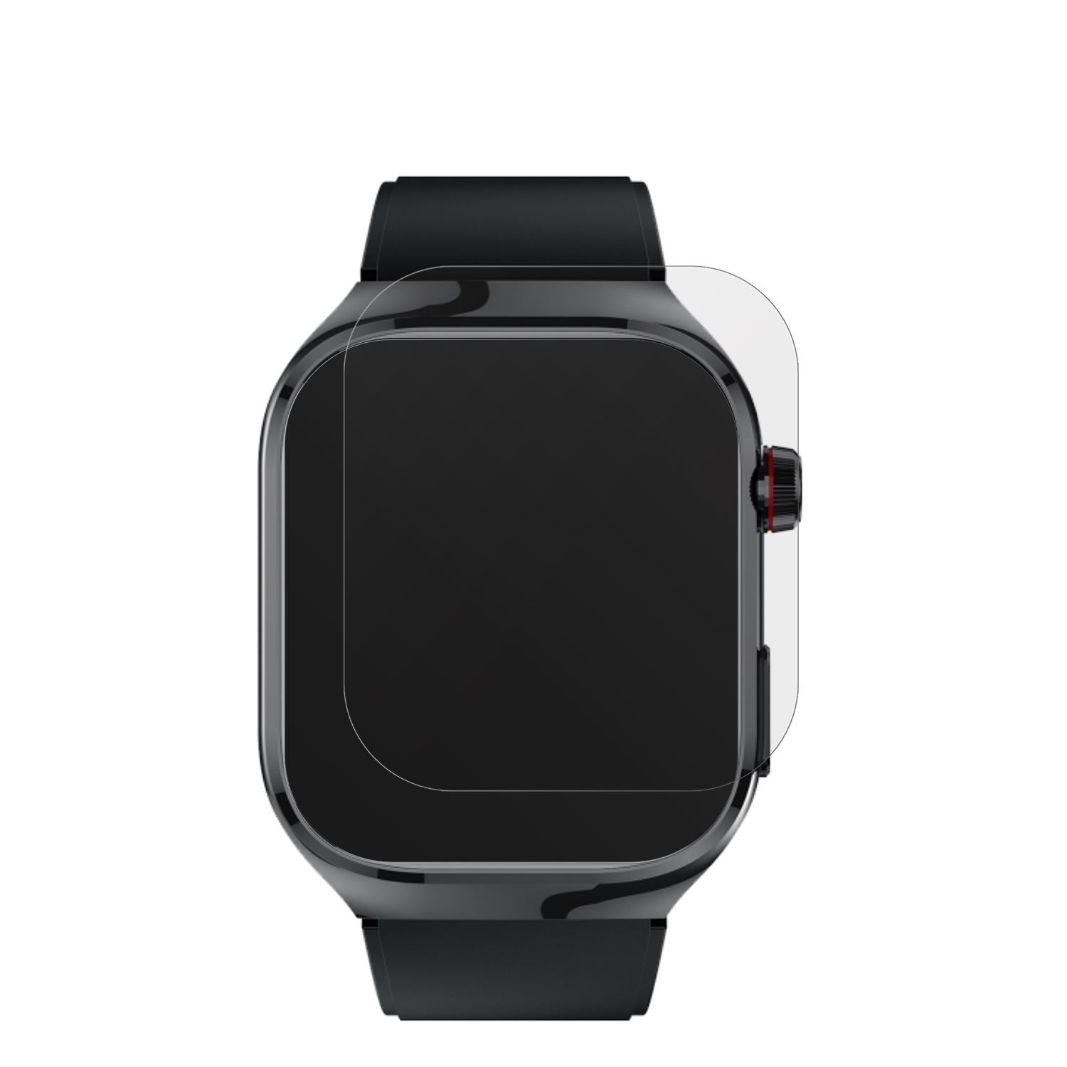 TK16Smartwatch 2.04 Zoll mit aufgebrachter dipos Displayschutzfolie, die lästige Fingerabdrücke minimiert