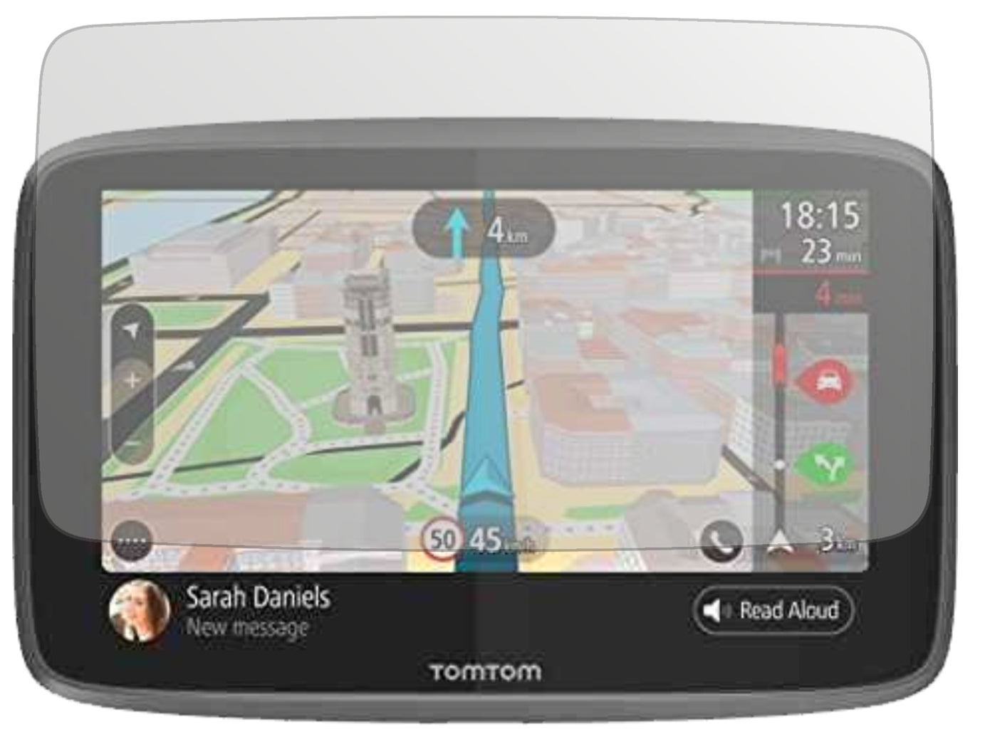 TomTomGo 620 / 6200 mit aufgebrachter dipos Displayschutzfolie, die lästige Fingerabdrücke minimiert
