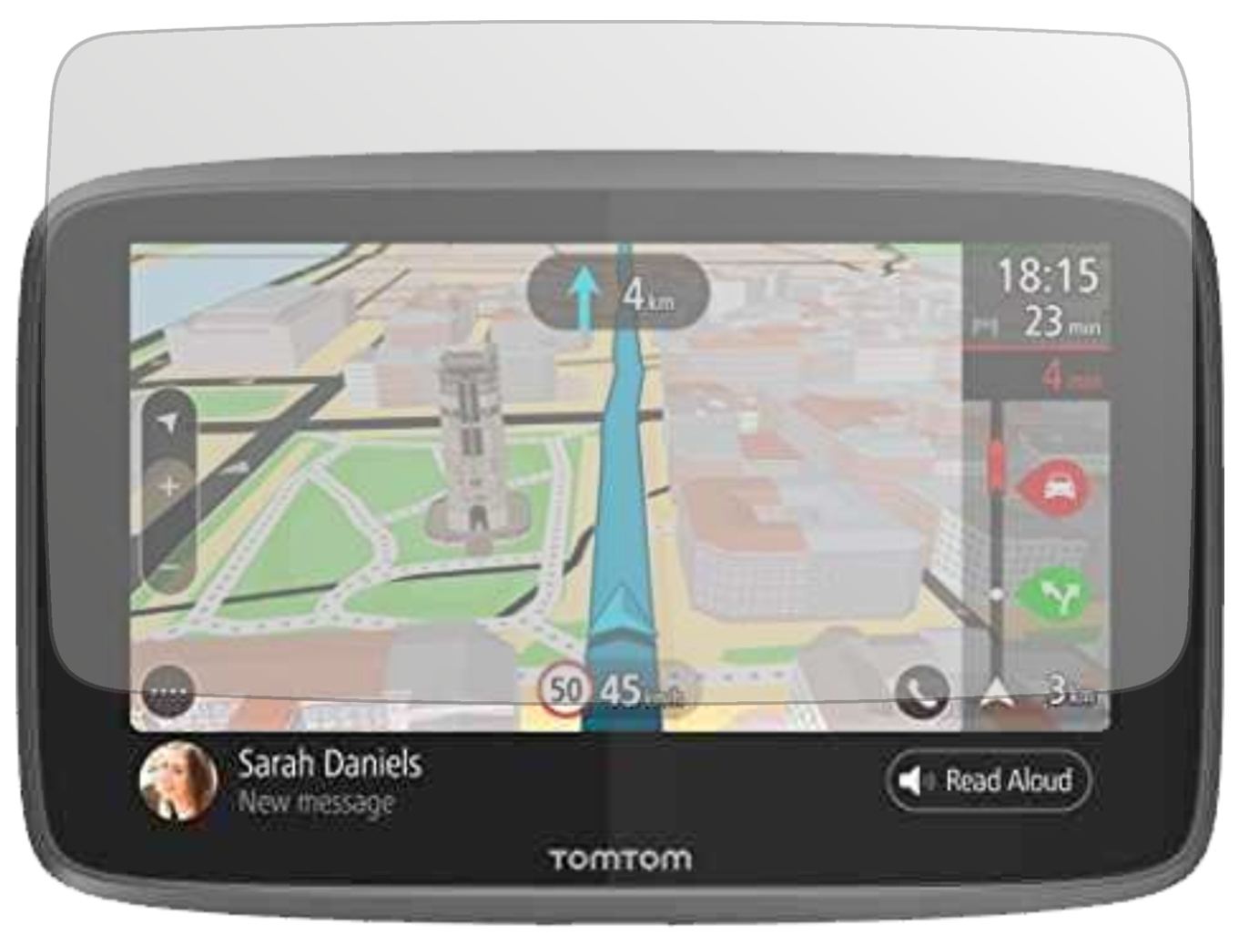 TomTomGo 620 / 6200 mit aufgebrachter dipos Displayschutzfolie, die lästige Fingerabdrücke minimiert