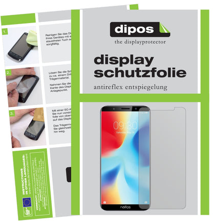 TP-LinkNeffos C9A mit aufgebrachter dipos Displayschutzfolie, die lästige Fingerabdrücke minimiert