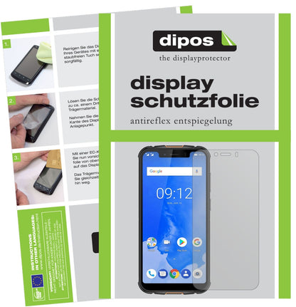 UlefoneArmor 5 mit aufgebrachter dipos Displayschutzfolie, die lästige Fingerabdrücke minimiert