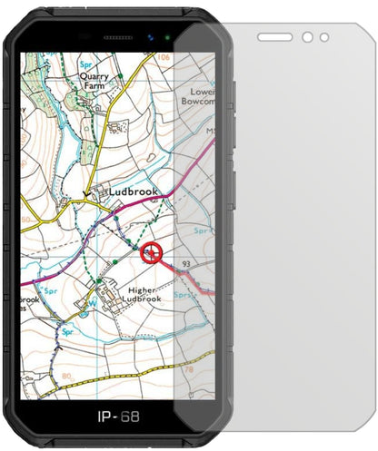 UlefoneArmor X7 Pro mit aufgebrachter dipos Displayschutzfolie, die lästige Fingerabdrücke minimiert