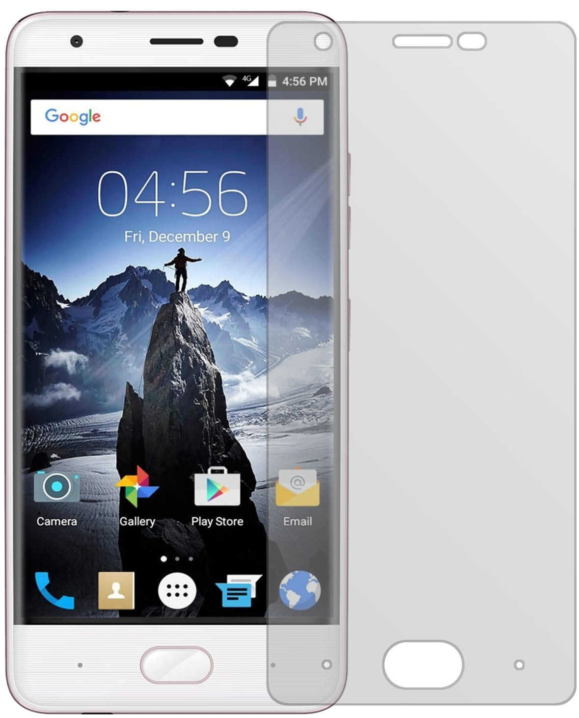UlefoneU008 Pro mit aufgebrachter dipos Displayschutzfolie, die lästige Fingerabdrücke minimiert