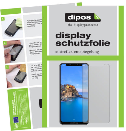 UlefoneX mit aufgebrachter dipos Displayschutzfolie, die lästige Fingerabdrücke minimiert