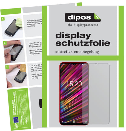 UmidigiF1 Play mit aufgebrachter dipos Displayschutzfolie, die lästige Fingerabdrücke minimiert