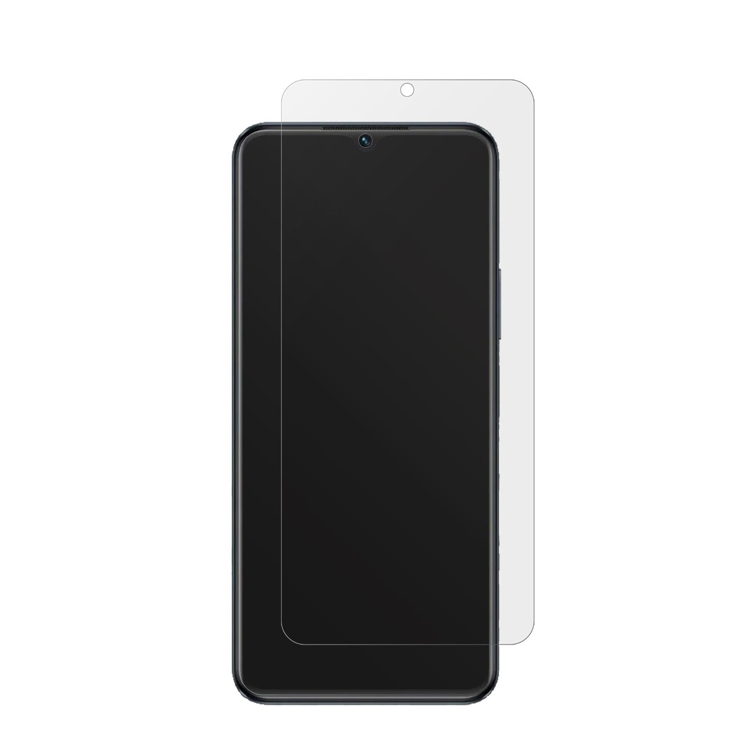 VivoiQOO Z6 5G mit aufgebrachter dipos Displayschutzfolie, die lästige Fingerabdrücke minimiert