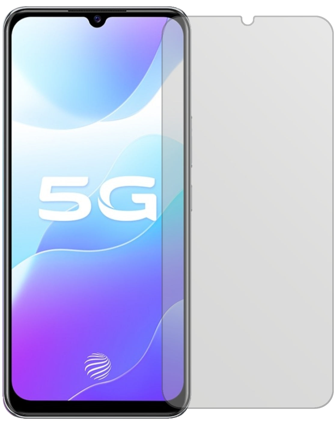 VivoS7e 5G mit aufgebrachter dipos Displayschutzfolie, die lästige Fingerabdrücke minimiert