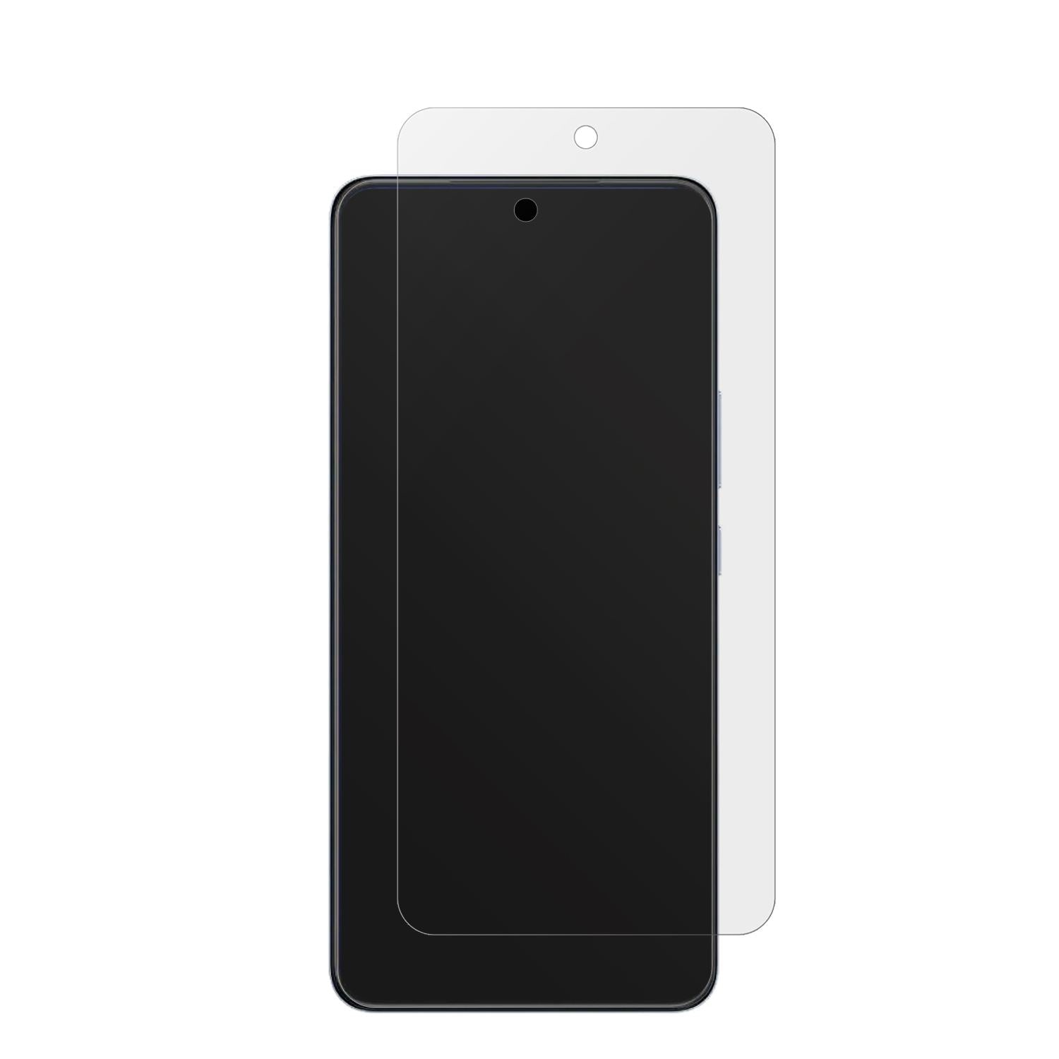 VivoV60 Lite 4G mit aufgebrachter dipos Displayschutzfolie, die lästige Fingerabdrücke minimiert