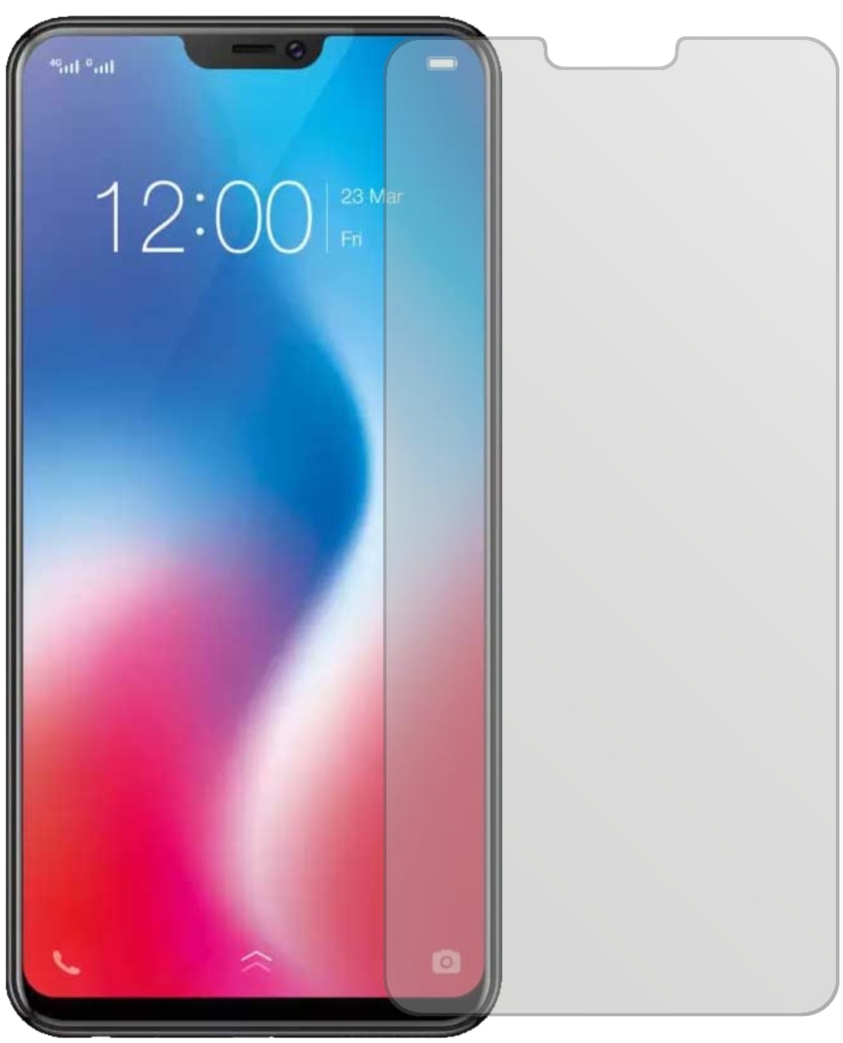 VivoV9 Youth mit aufgebrachter dipos Displayschutzfolie, die lästige Fingerabdrücke minimiert