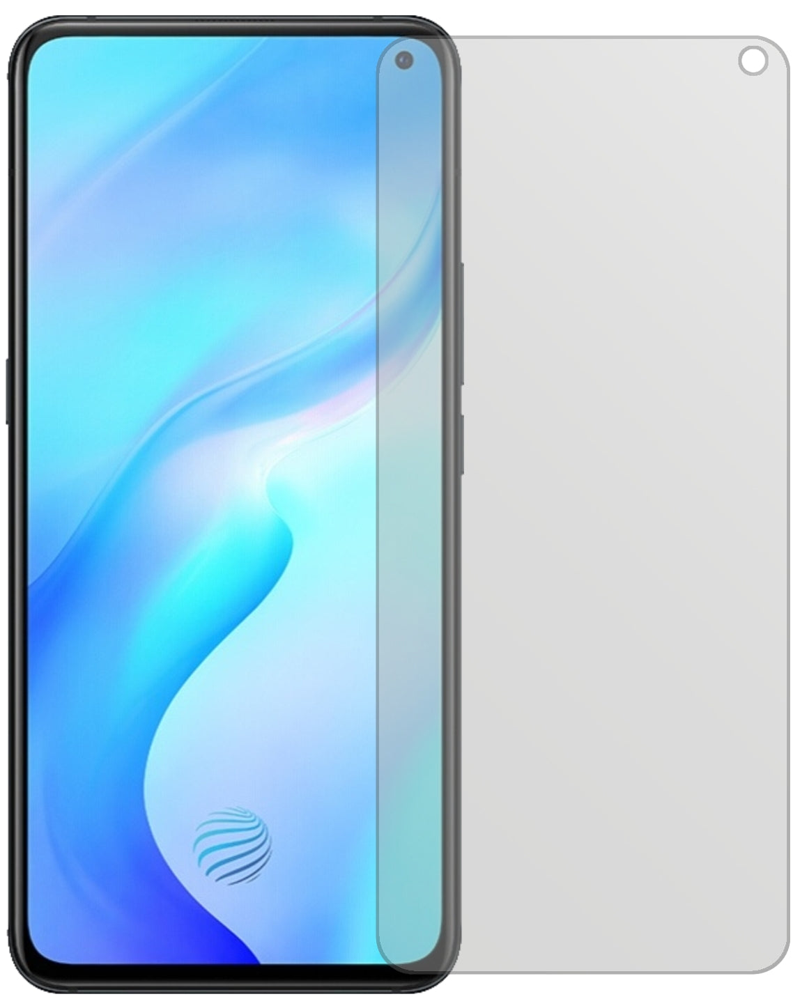 VivoX30 5G mit aufgebrachter dipos Displayschutzfolie, die lästige Fingerabdrücke minimiert