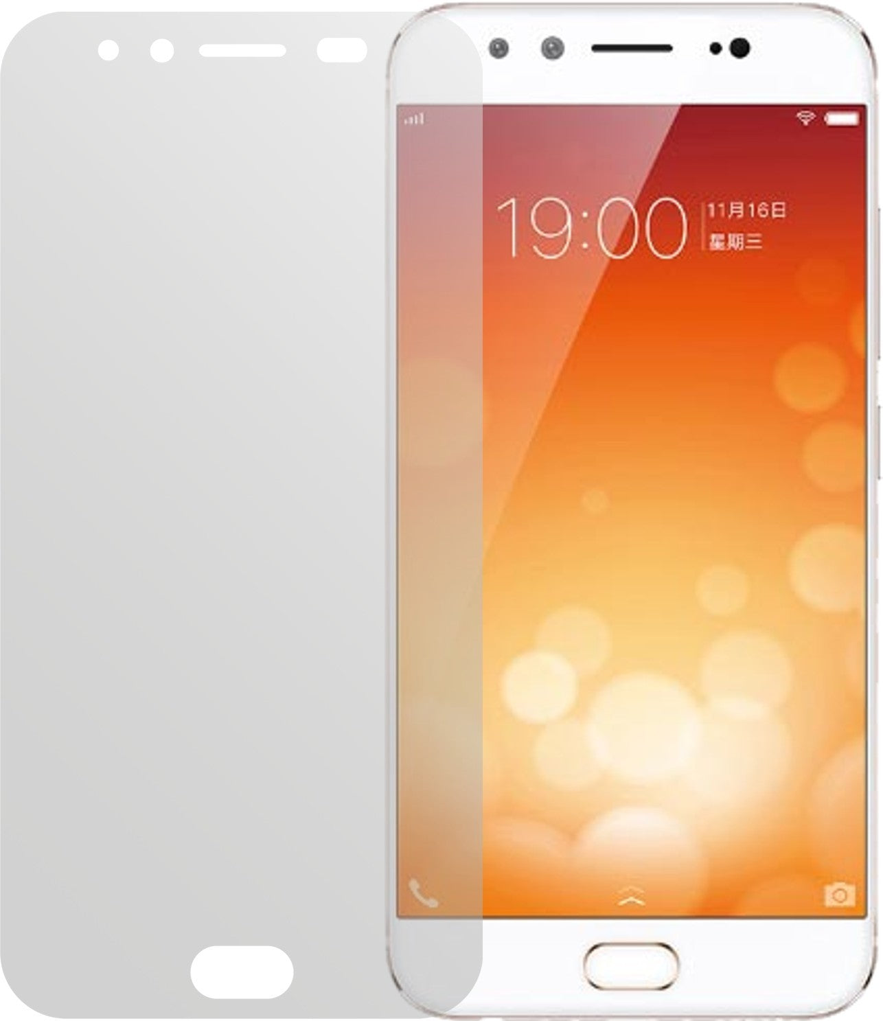 VivoX9 Plus mit aufgebrachter dipos Displayschutzfolie, die lästige Fingerabdrücke minimiert
