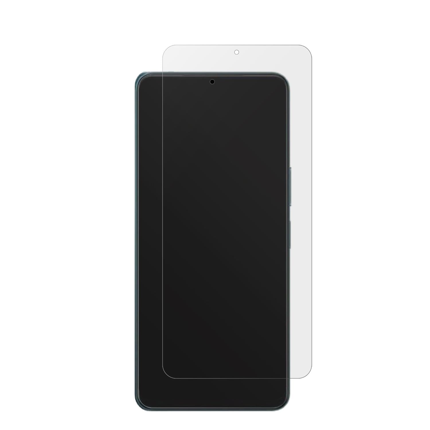 VivoY04s mit aufgebrachter dipos Displayschutzfolie, die lästige Fingerabdrücke minimiert