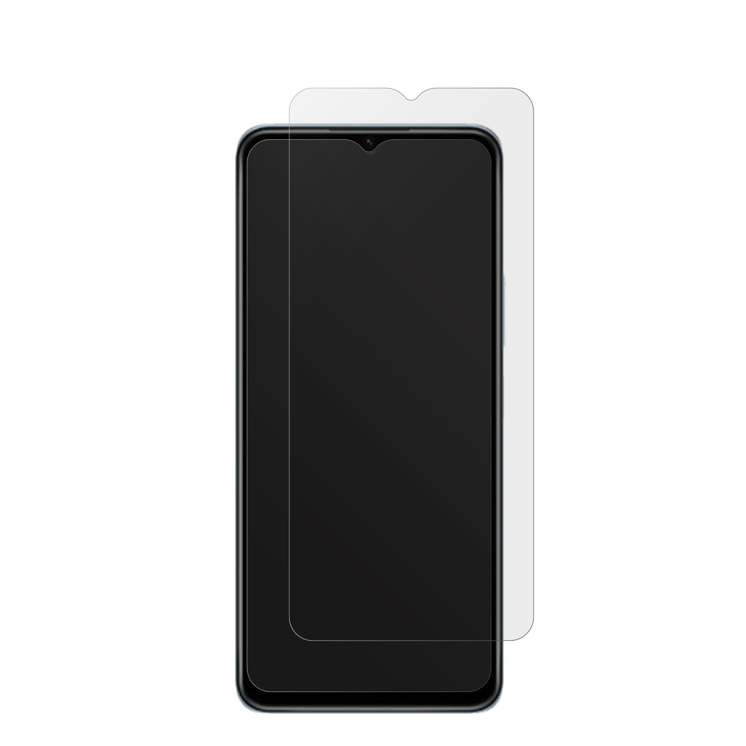 VivoY55s 5G mit aufgebrachter dipos Displayschutzfolie, die lästige Fingerabdrücke minimiert