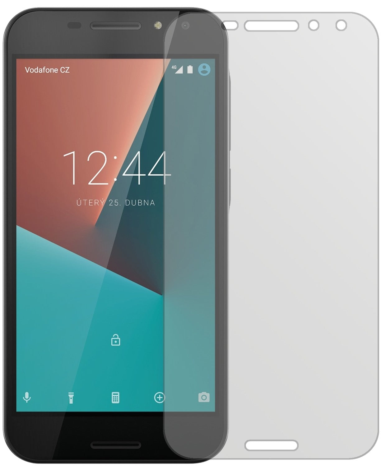 VodafoneSmart N8 mit aufgebrachter dipos Displayschutzfolie, die lästige Fingerabdrücke minimiert