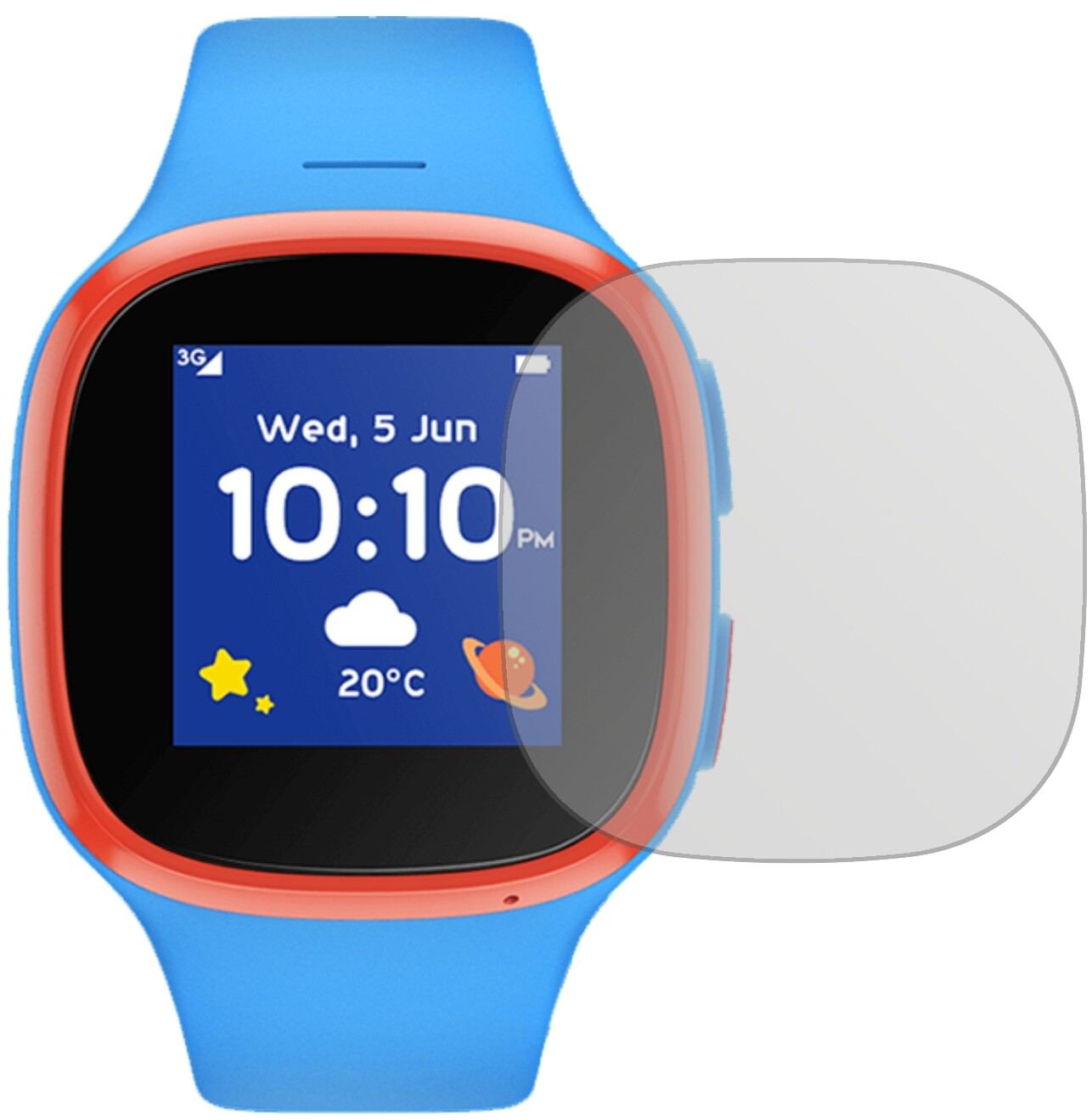 VodafoneV-Kids Watch mit aufgebrachter dipos Displayschutzfolie, die lästige Fingerabdrücke minimiert