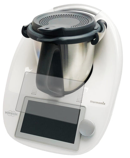 VorwerkThermomix TM6 mit aufgebrachter dipos Displayschutzfolie, die lästige Fingerabdrücke minimiert