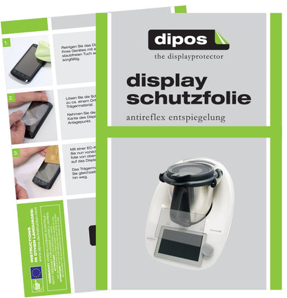 VorwerkThermomix TM6 mit aufgebrachter dipos Displayschutzfolie, die lästige Fingerabdrücke minimiert