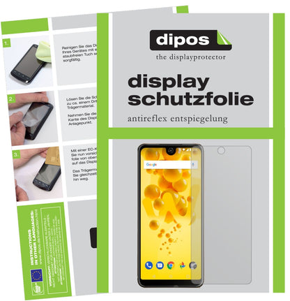 WikoView 2 Pro mit aufgebrachter dipos Displayschutzfolie, die lästige Fingerabdrücke minimiert