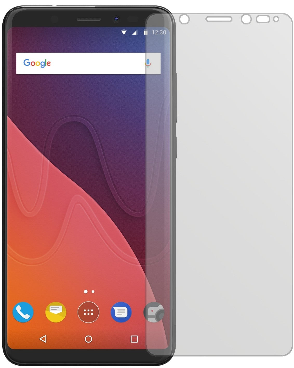 WikoView XL mit aufgebrachter dipos Displayschutzfolie, die lästige Fingerabdrücke minimiert