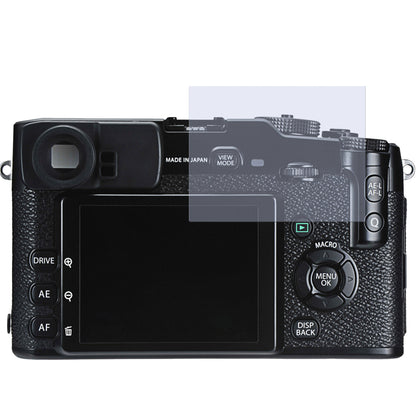 X-Pro 1Fujifilm mit aufgebrachter dipos Displayschutzfolie, glasklare Darstellung ohne Einschränkungen