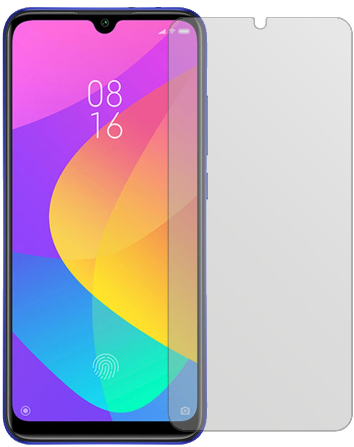 XiaomiMi A3 mit aufgebrachter dipos Displayschutzfolie, die lästige Fingerabdrücke minimiert