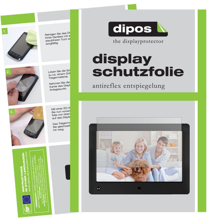 XoroDPF 8A2 mit aufgebrachter dipos Displayschutzfolie, die lästige Fingerabdrücke minimiert