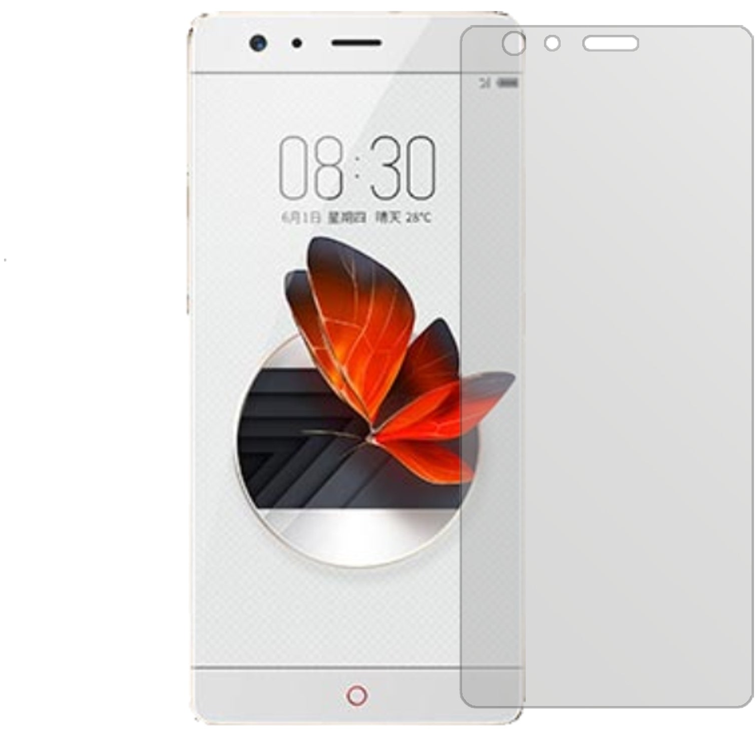 ZTENubia Z17 mit aufgebrachter dipos Displayschutzfolie, die lästige Fingerabdrücke minimiert