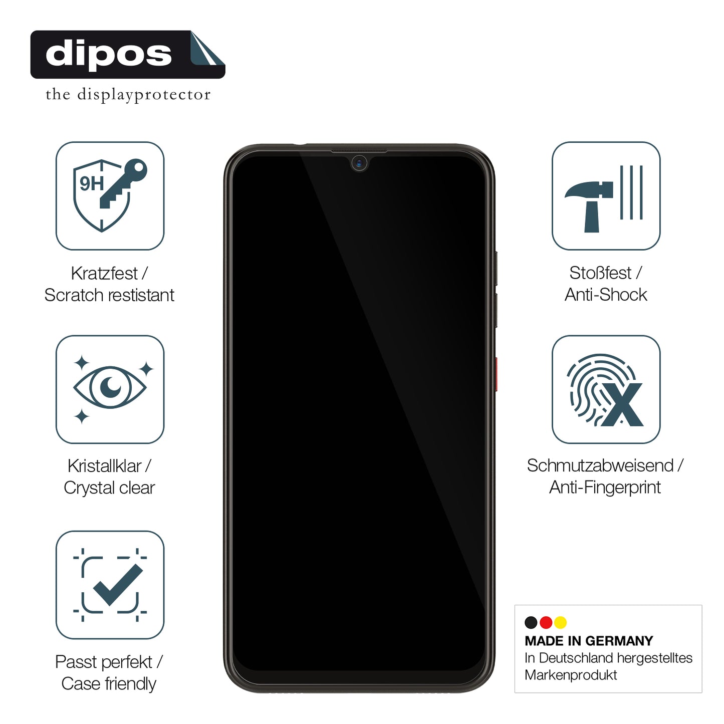 Displayschutz hergestellt in Deutschland, höchste Qualität made in Germany