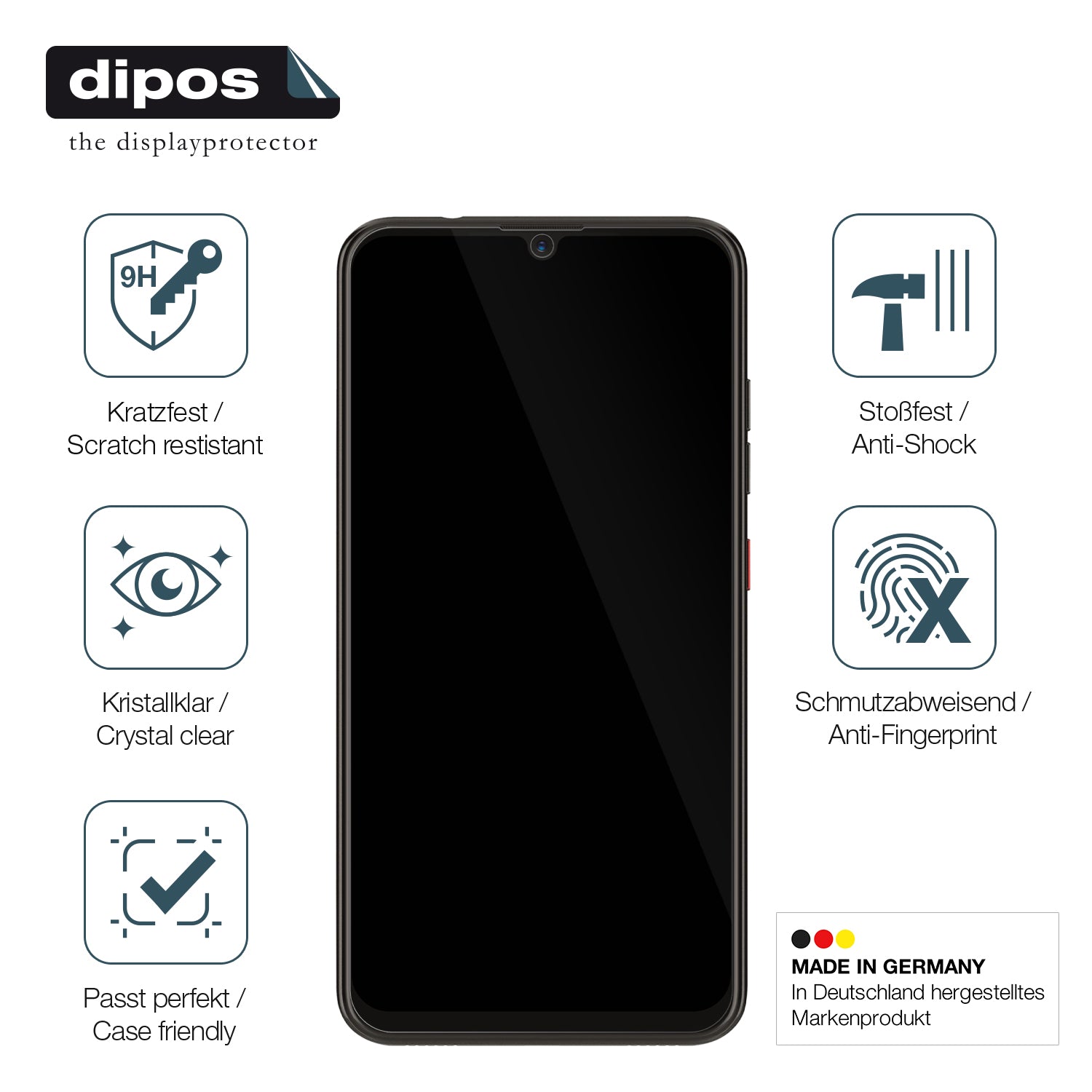 Displayschutz hergestellt in Deutschland, höchste Qualität made in Germany