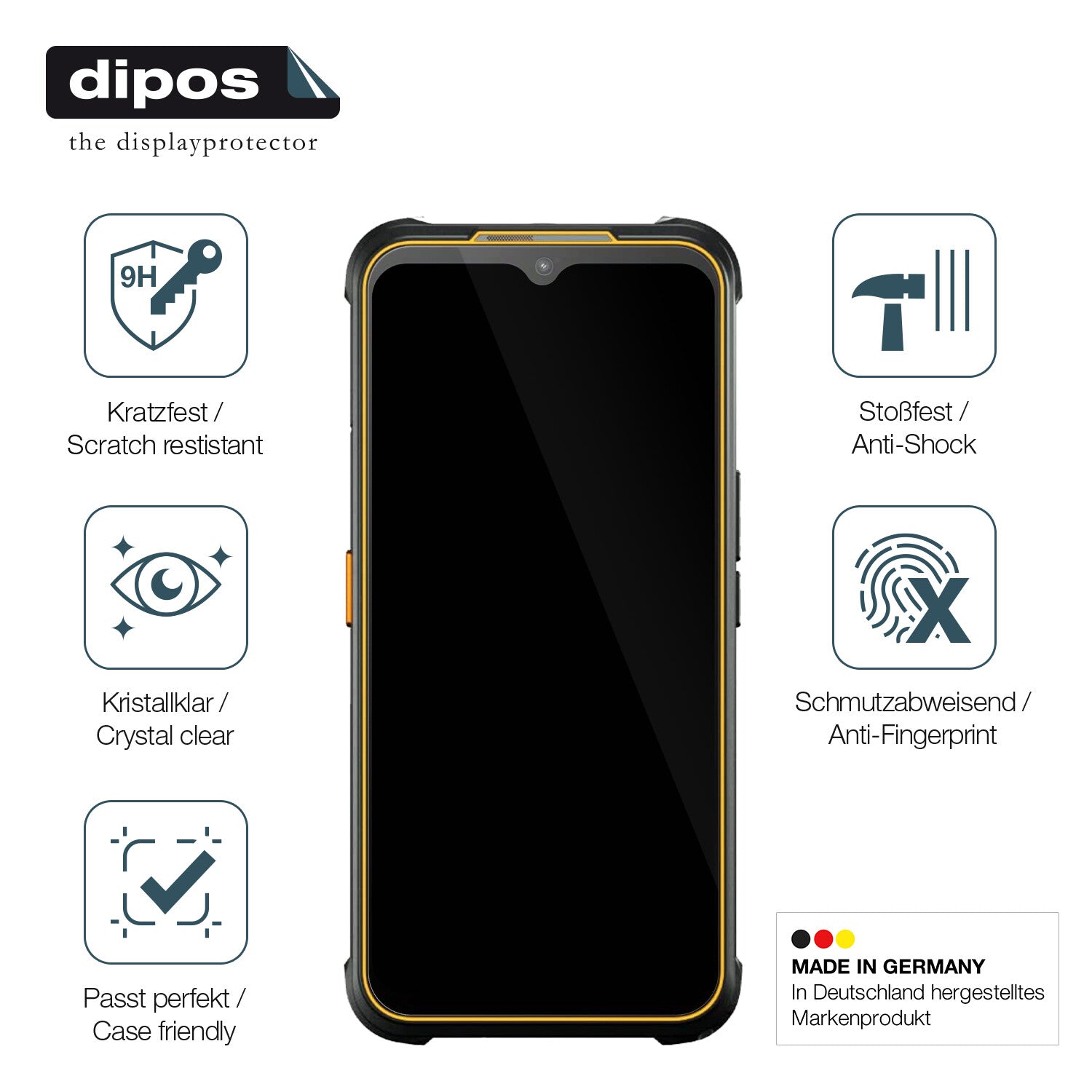 Displayschutz hergestellt in Deutschland, höchste Qualität made in Germany