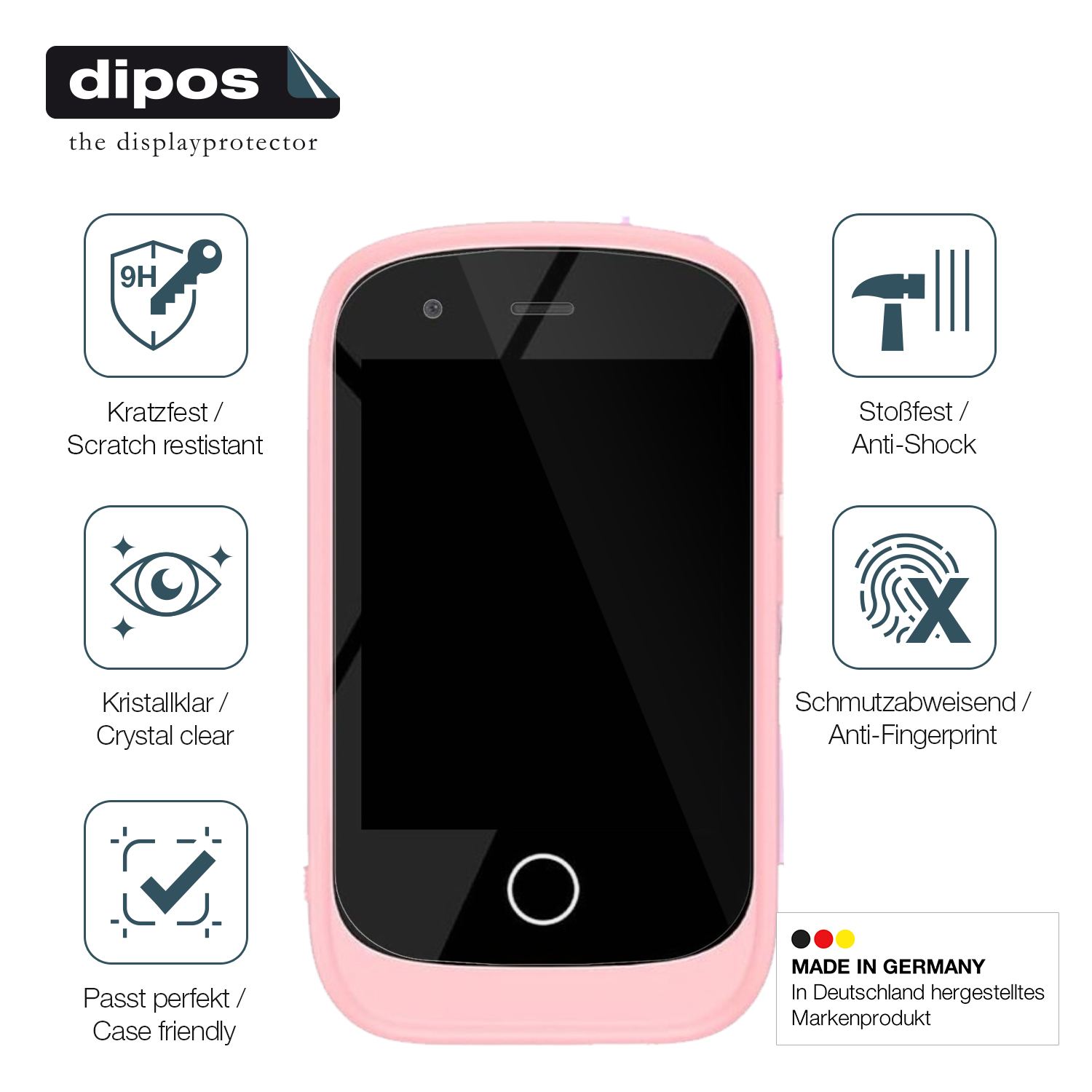 Displayschutz hergestellt in Deutschland, höchste Qualität made in Germany