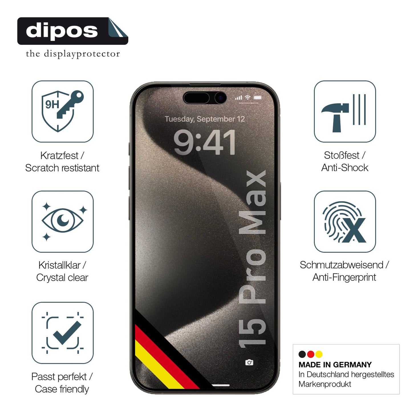 Displayschutz hergestellt in Deutschland, höchste Qualität made in Germany