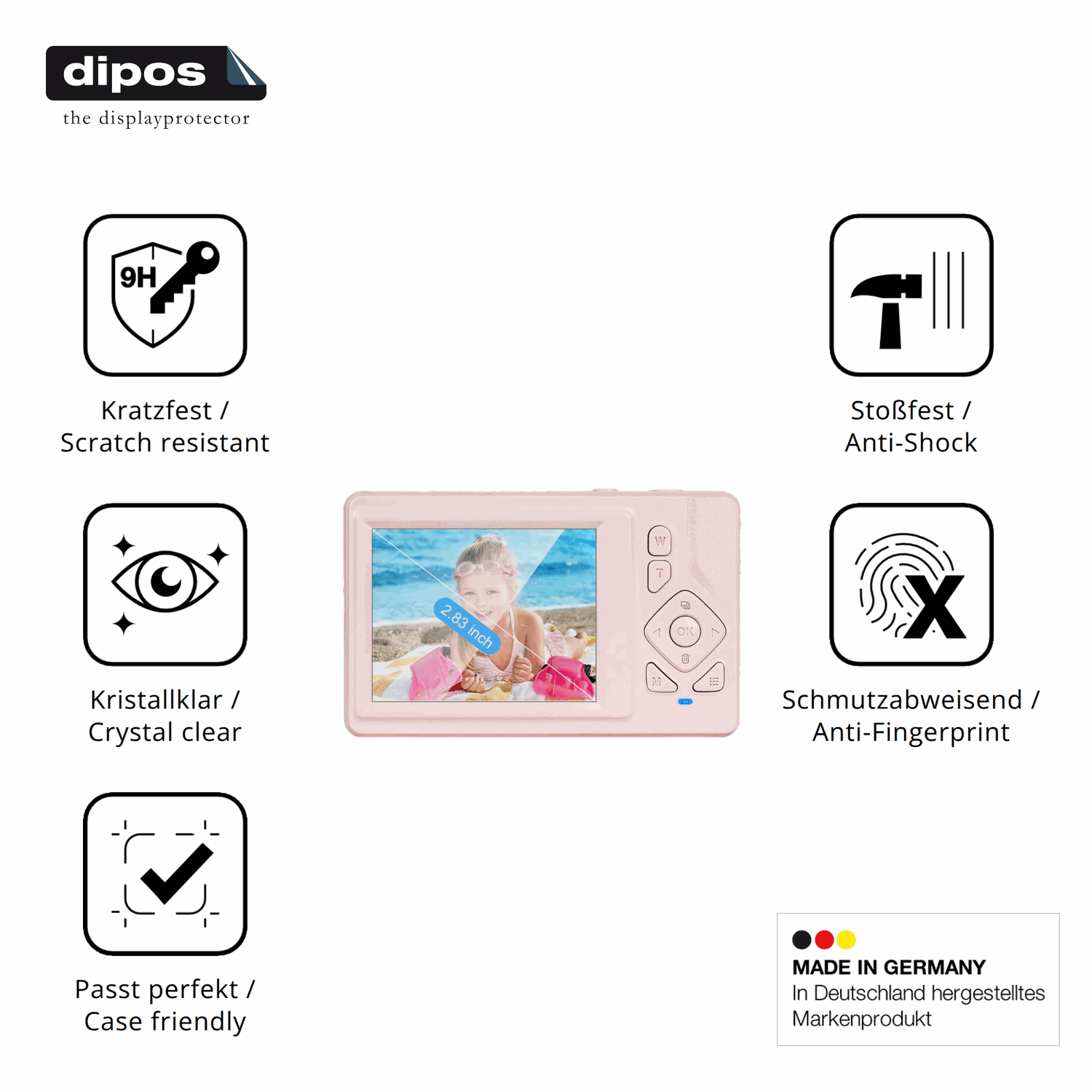 Displayschutz hergestellt in Deutschland, höchste Qualität made in Germany