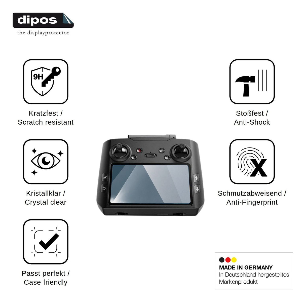 2x 9H Schutzfolie für AVIALOGIC G10 Remote Panzerfolie