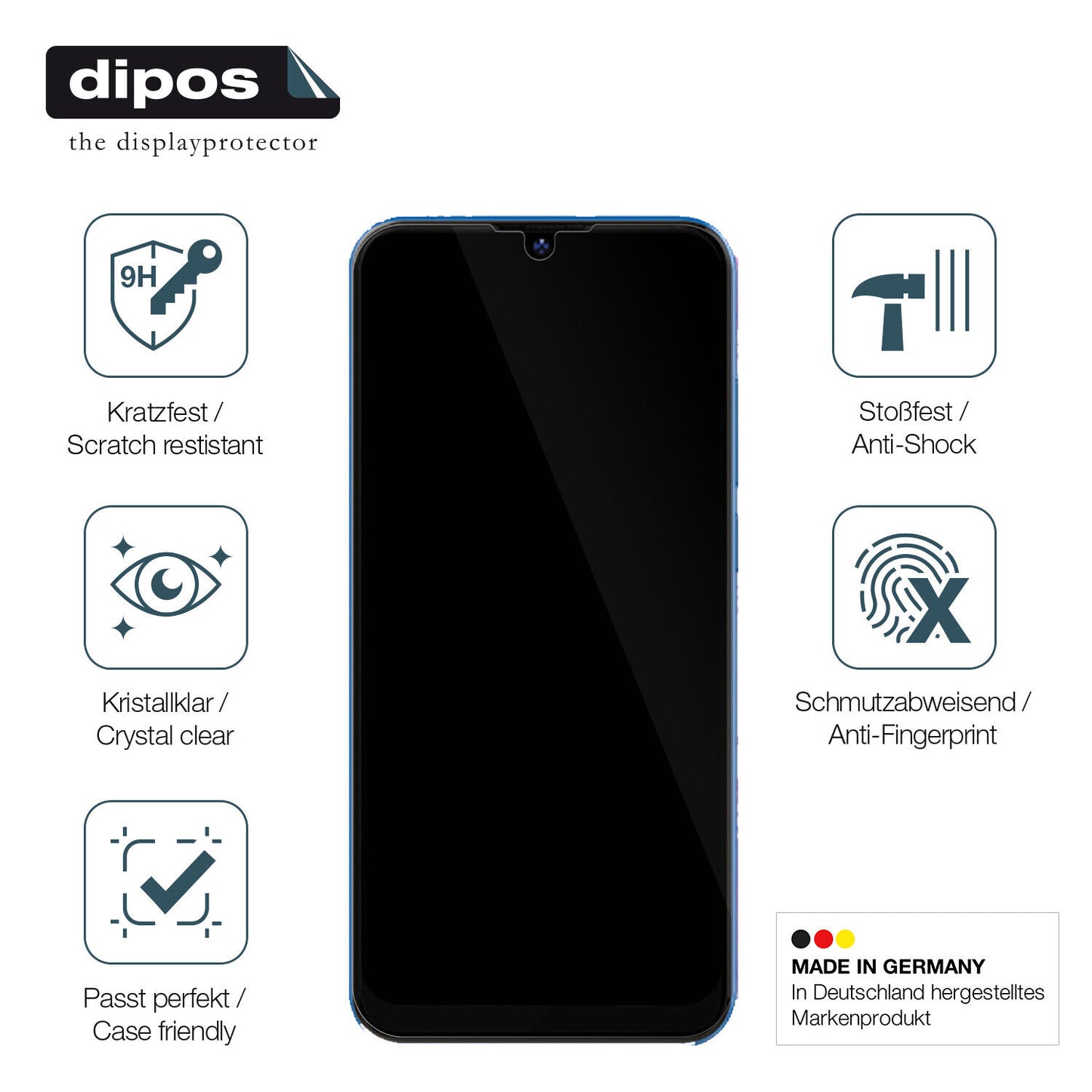 Displayschutz hergestellt in Deutschland, höchste Qualität made in Germany