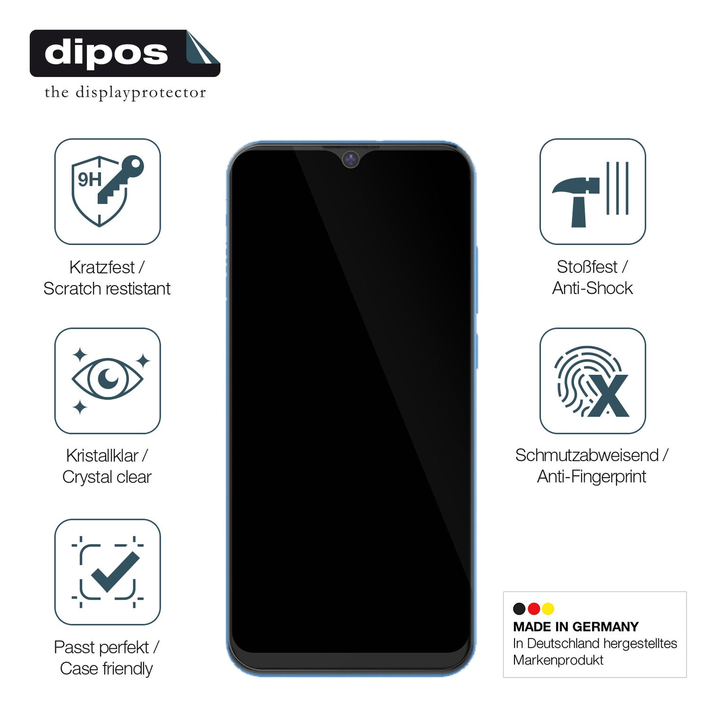 Displayschutz hergestellt in Deutschland, höchste Qualität made in Germany
