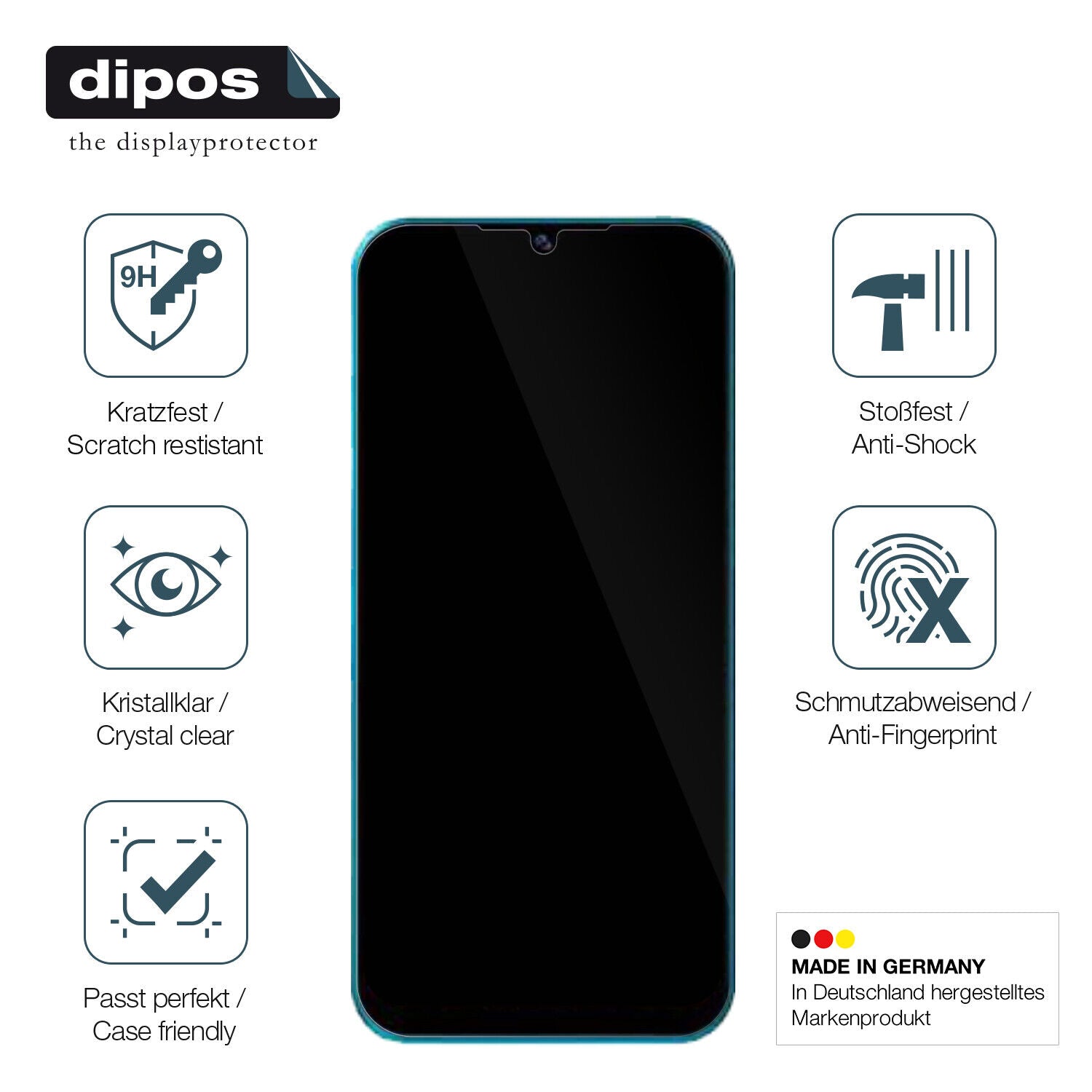 Displayschutz hergestellt in Deutschland, höchste Qualität made in Germany