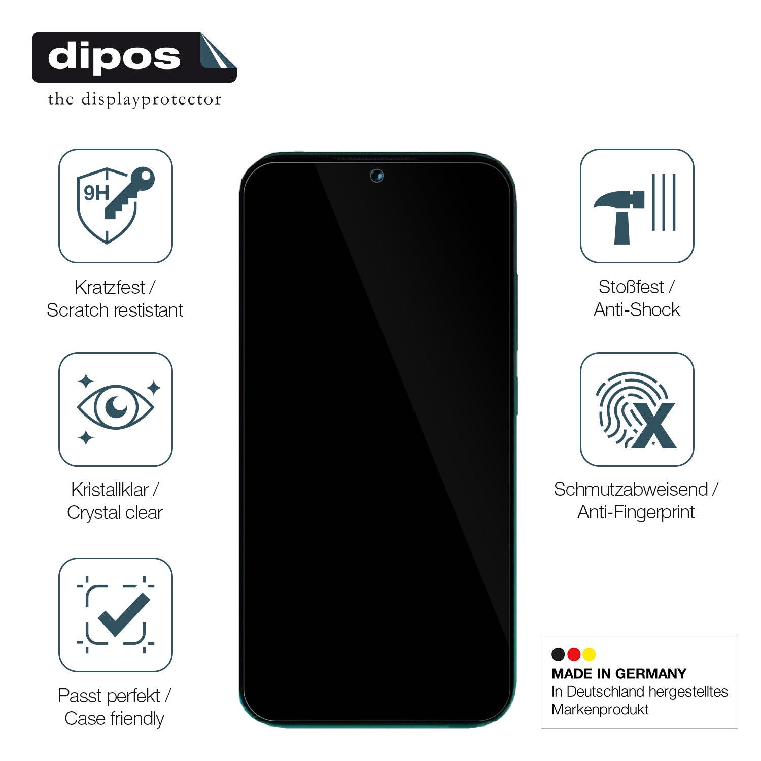 Displayschutz hergestellt in Deutschland, höchste Qualität made in Germany