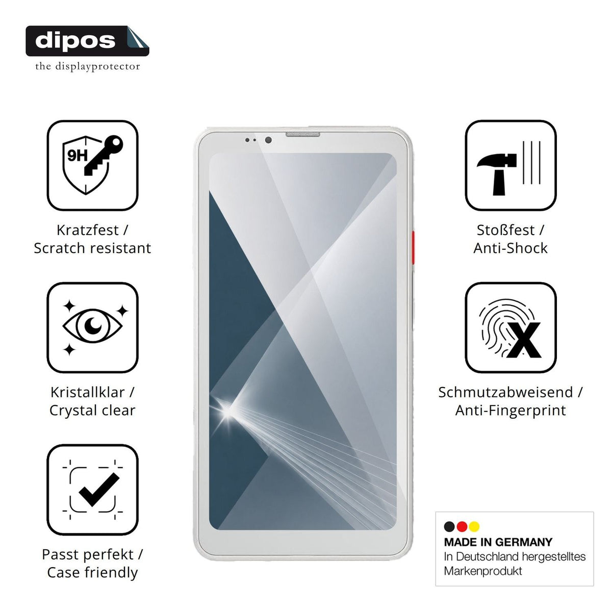 Displayschutz hergestellt in Deutschland, höchste Qualität made in Germany
