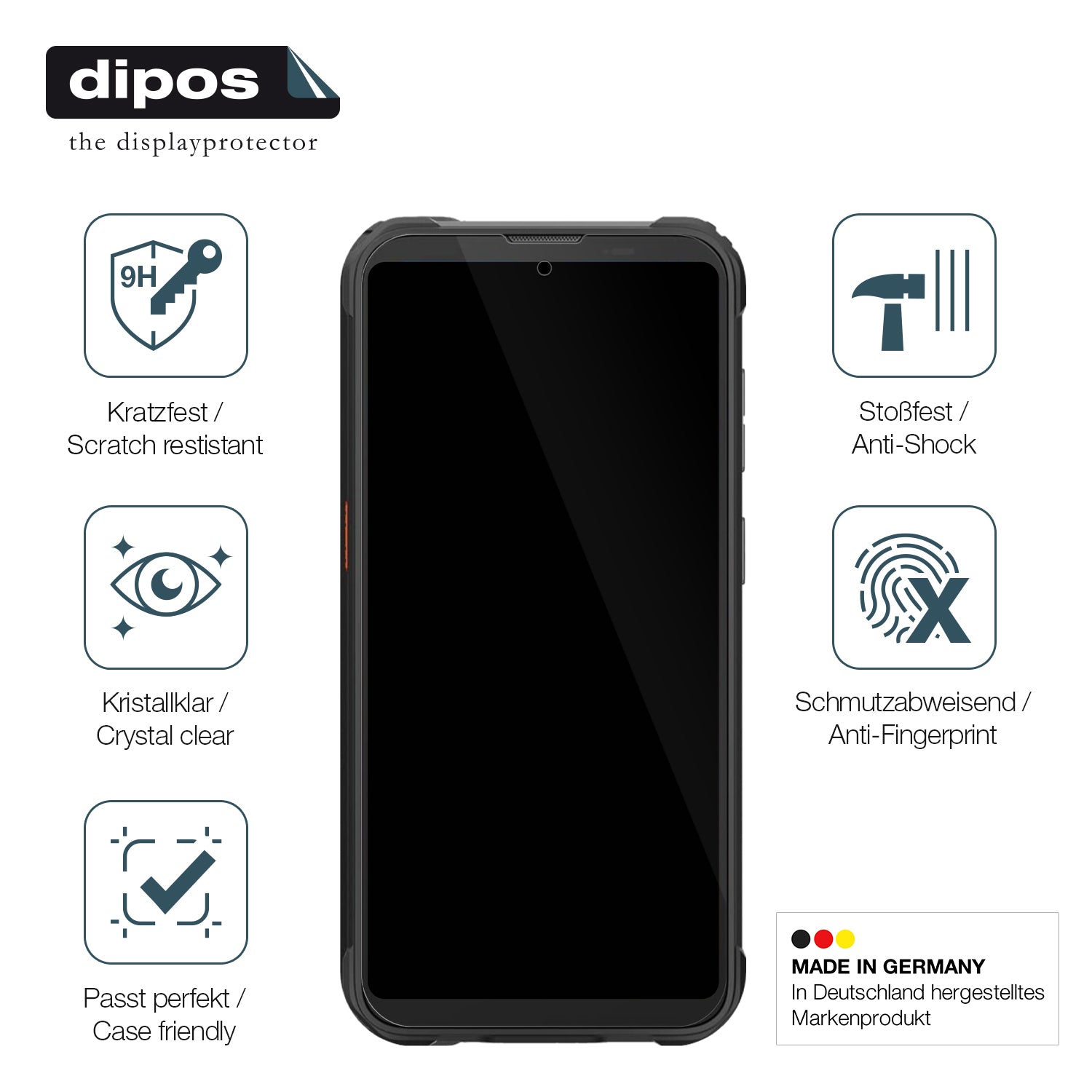 Displayschutz hergestellt in Deutschland, höchste Qualität made in Germany