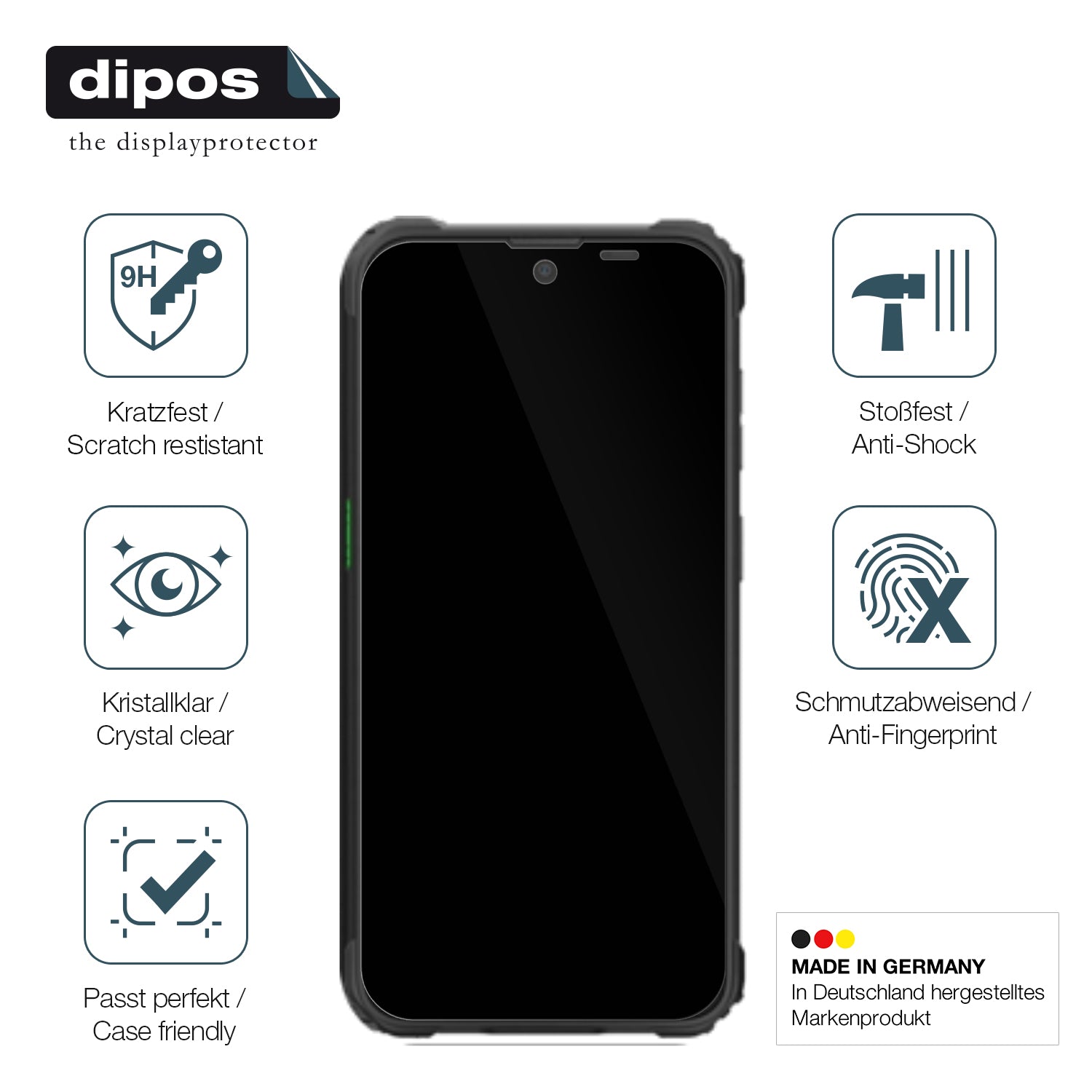 Displayschutz hergestellt in Deutschland, höchste Qualität made in Germany