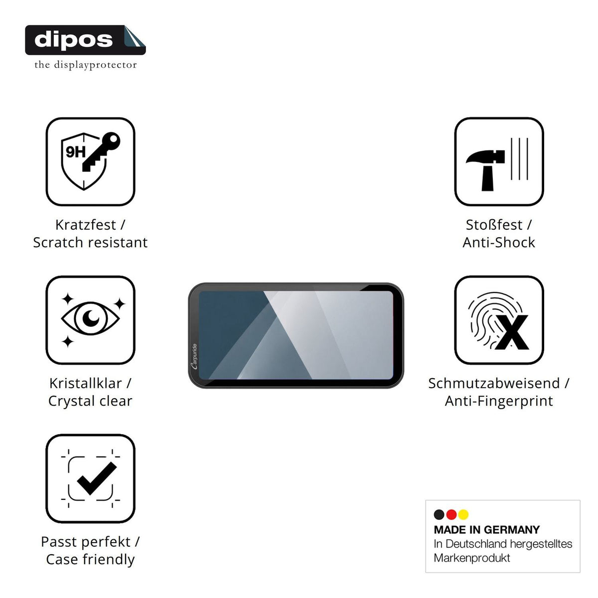 Displayschutz hergestellt in Deutschland, höchste Qualität made in Germany