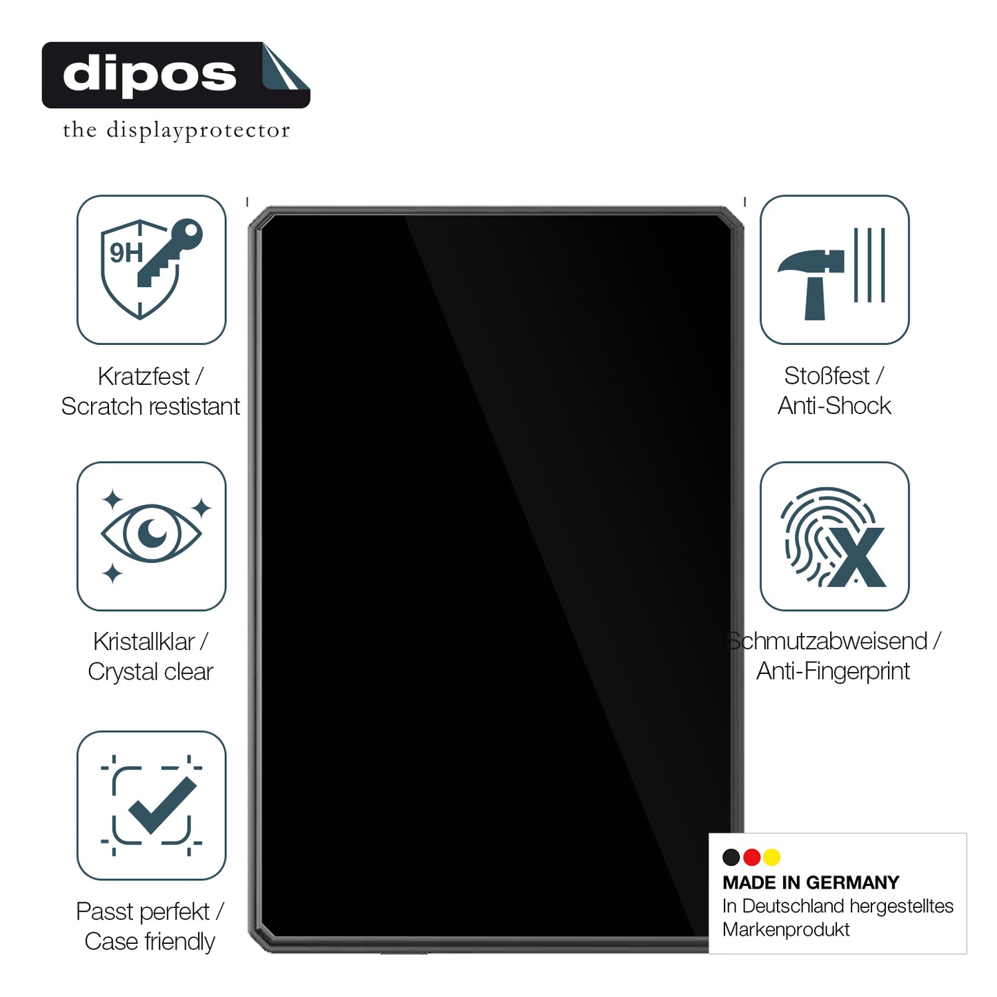 Displayschutz hergestellt in Deutschland, höchste Qualität made in Germany