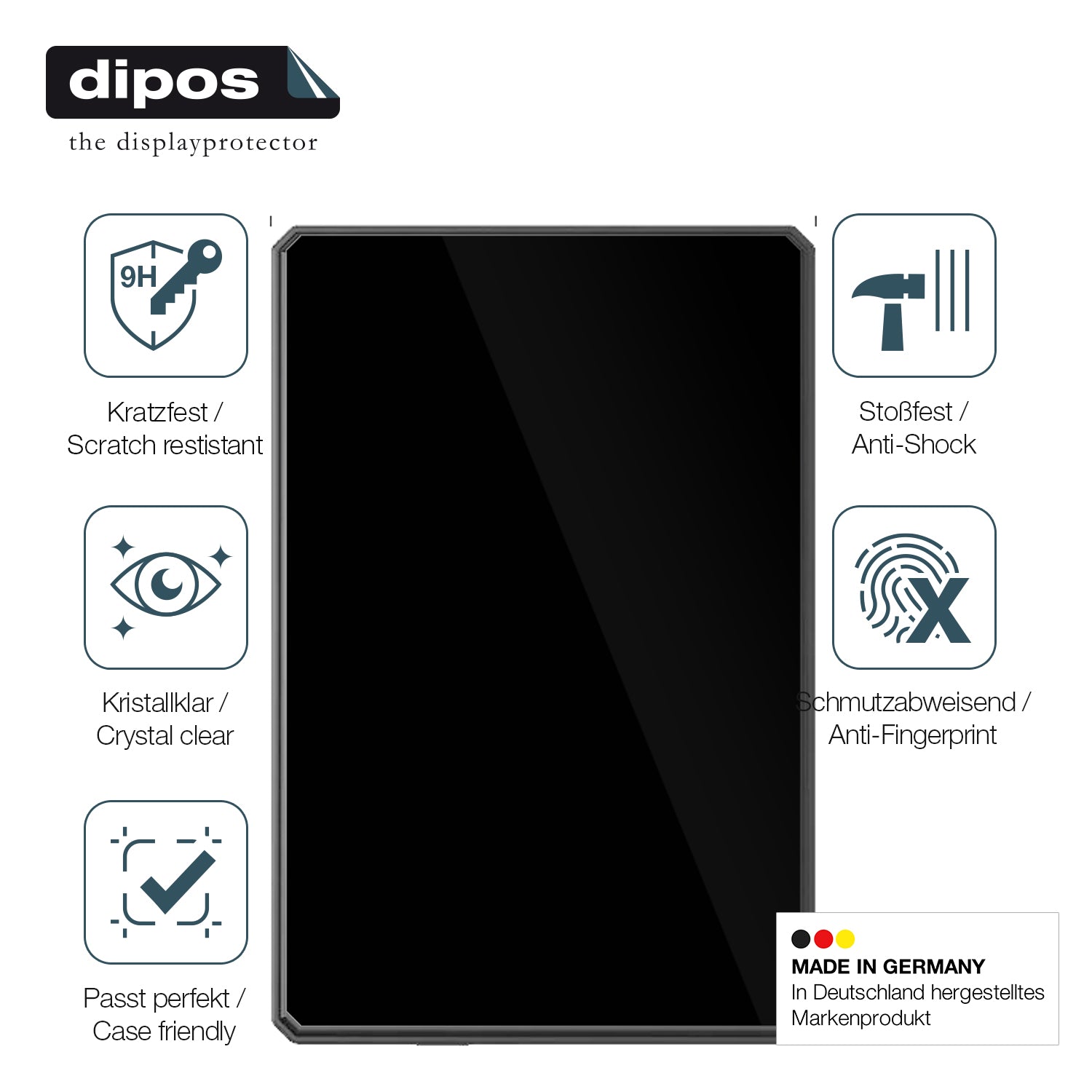 Displayschutz hergestellt in Deutschland, höchste Qualität made in Germany