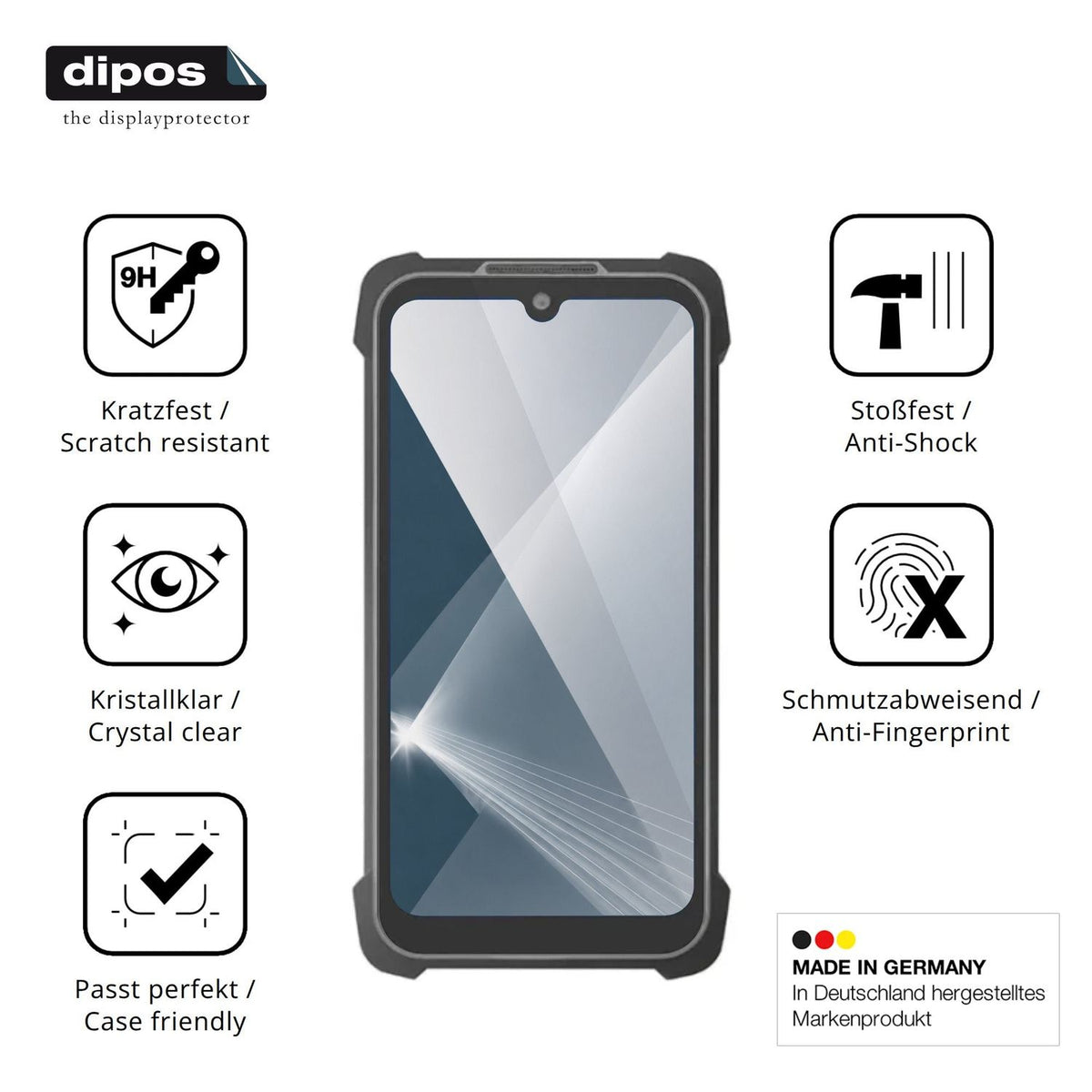 Displayschutz hergestellt in Deutschland, höchste Qualität made in Germany