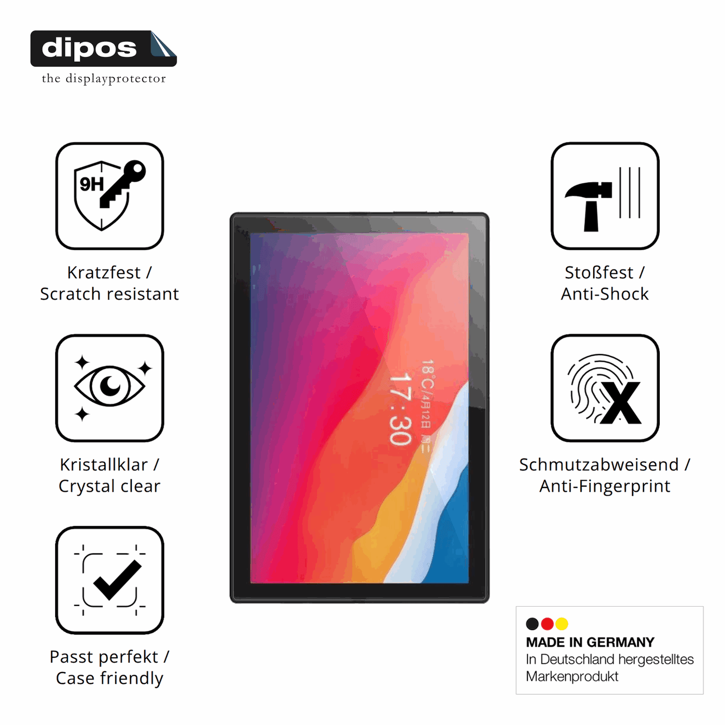 Displayschutz hergestellt in Deutschland, höchste Qualität made in Germany